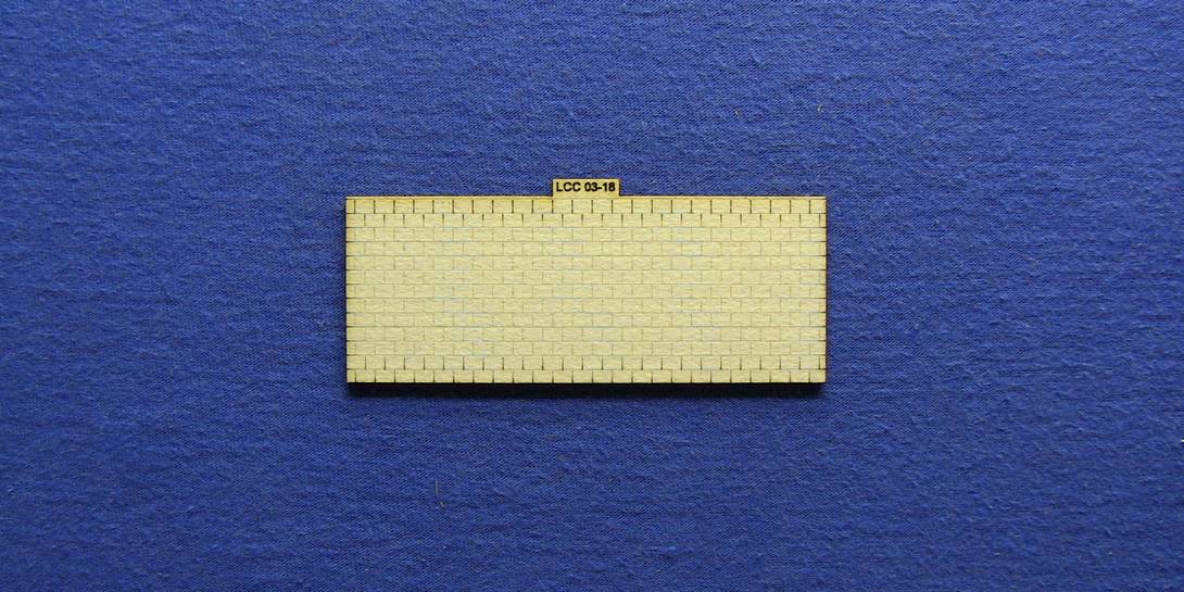 LCC 03-18 OO gauge medium signal box roof tiles panel Roof tiles panel for medium signal boxes. For signal boxes up to 50.5mm wide. 
